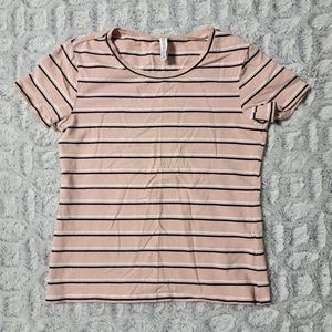 Striped Peach Casual Shirt | Divided by H&M | Junior's Small